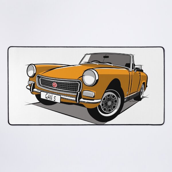 Item preview, MG Midget square wheel arch yellow designed and sold by car2oonz.