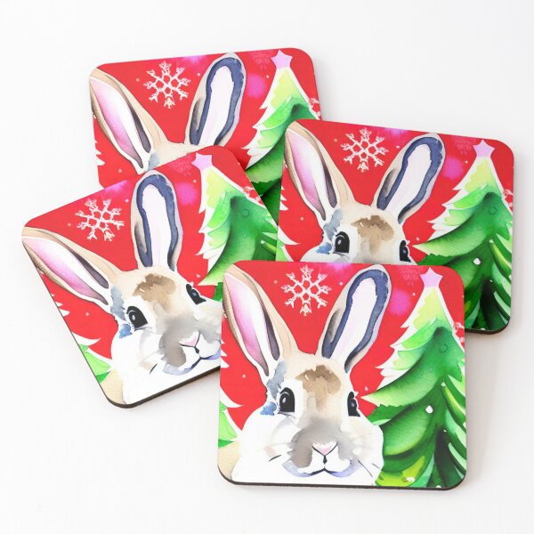 Item preview, Watercolor Cute Christmas Bunny designed and sold by Mirarima.