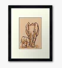 Elephant Watercolor Painting #1 Framed Print