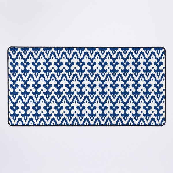 Item preview, Moroccan Ikat Damask, Cobalt Blue and White designed and sold by Marymarice.