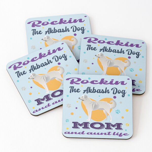 Item preview, Rockin the akbash dog mom and aunt life, dark text, cute puppy, akbash dog owner, lover, relaxing designed and sold by SGS-.