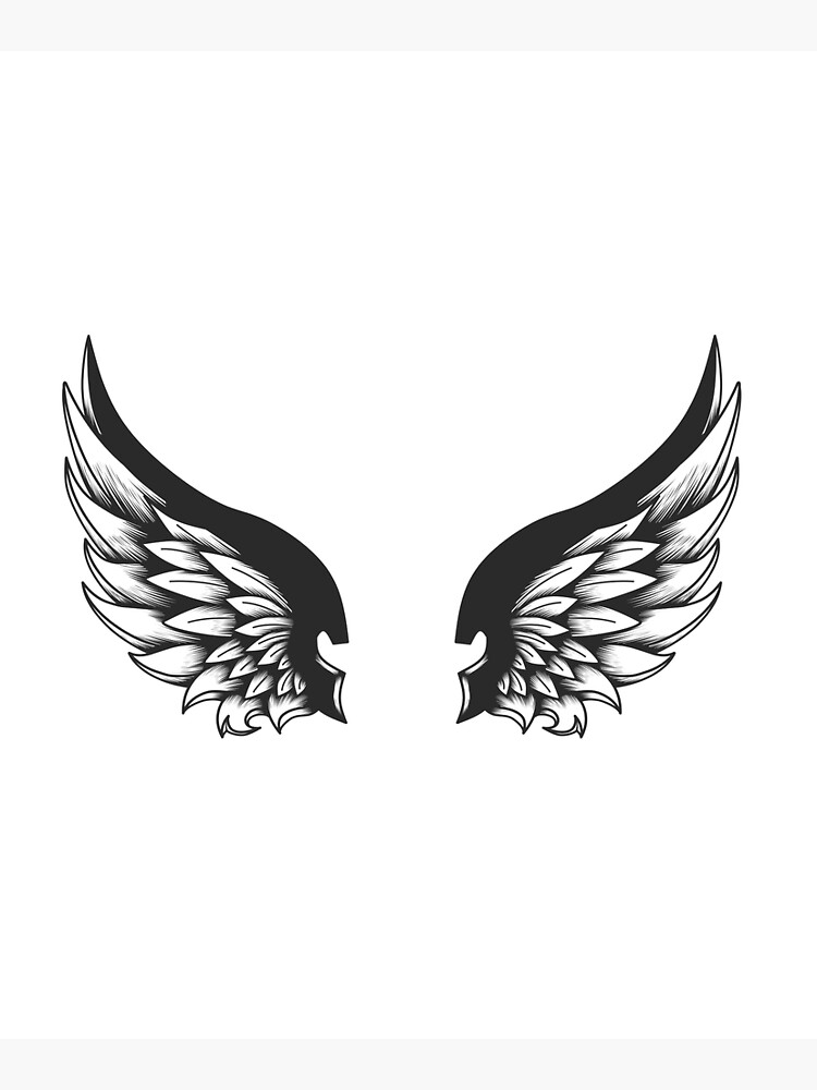 Sketches Black Angel Demon Wings Tattoo Stock Vector (Royalty Free)  2362071597 | Shutterstock