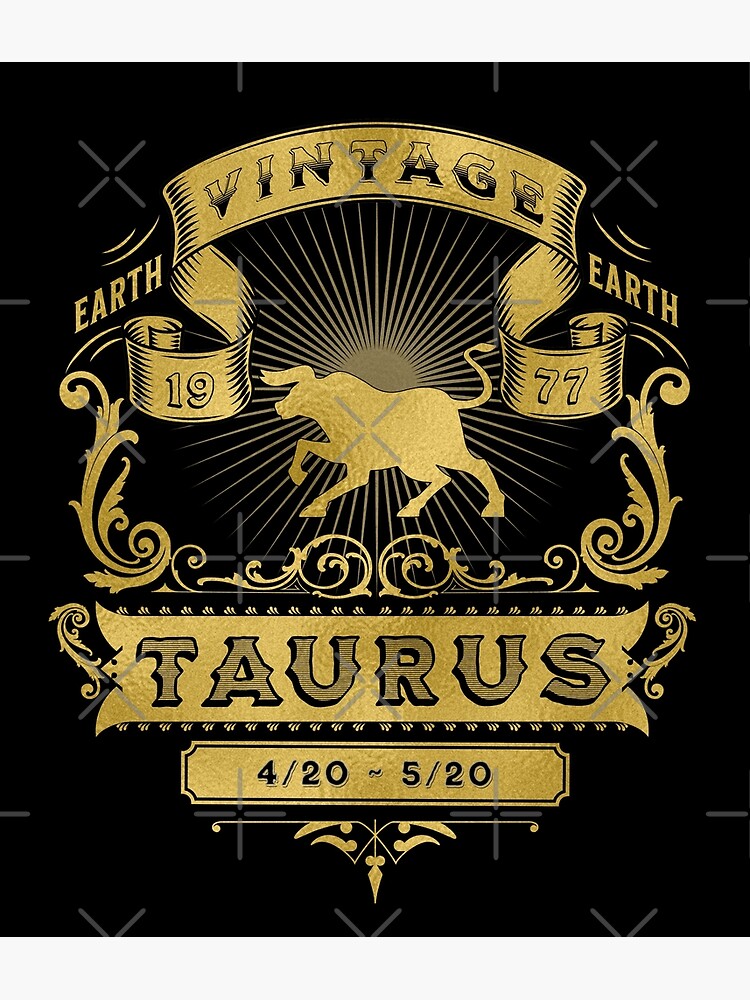 The Zodiac Sign of Taurus Golden Vintage 1977