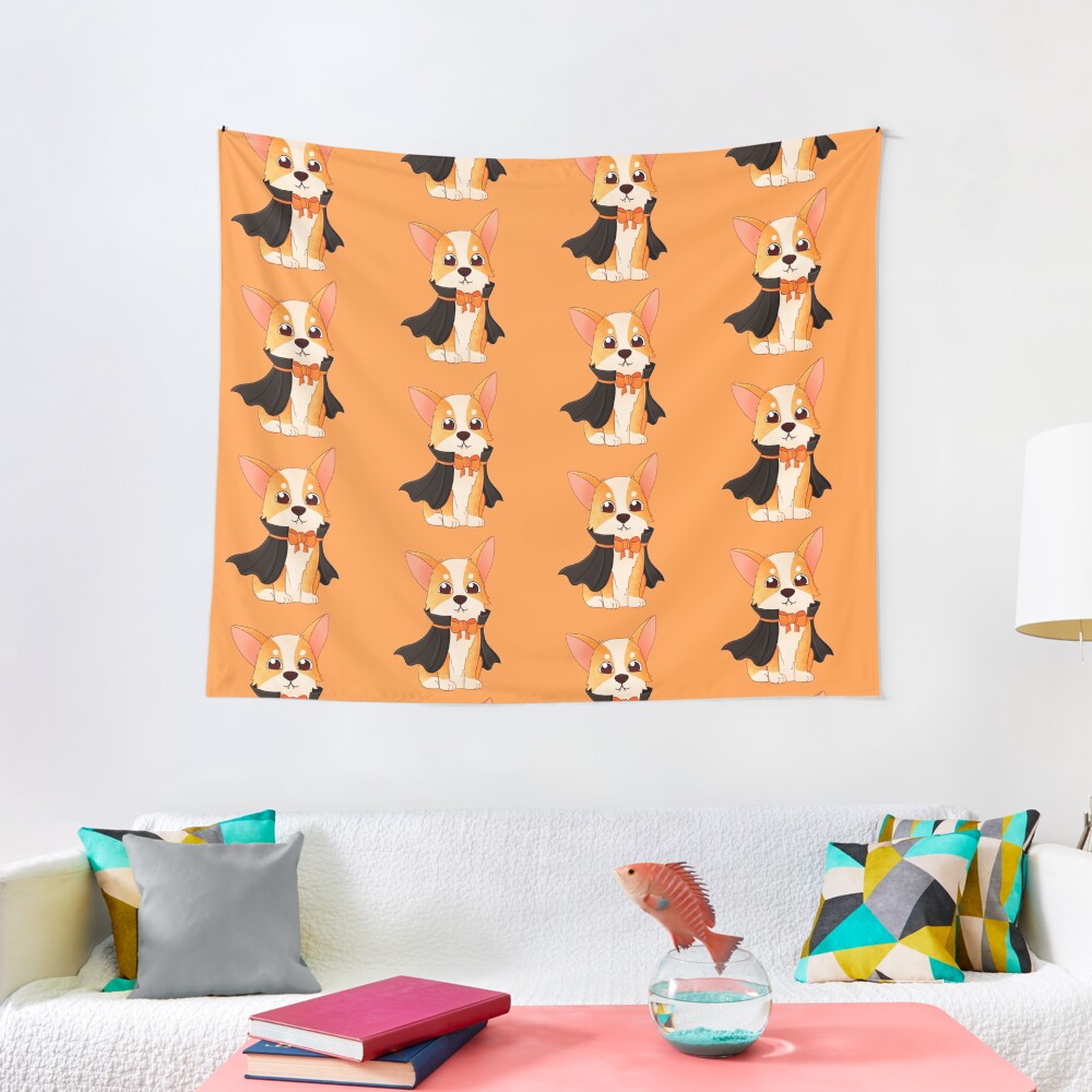 vampire corgi Tapestry