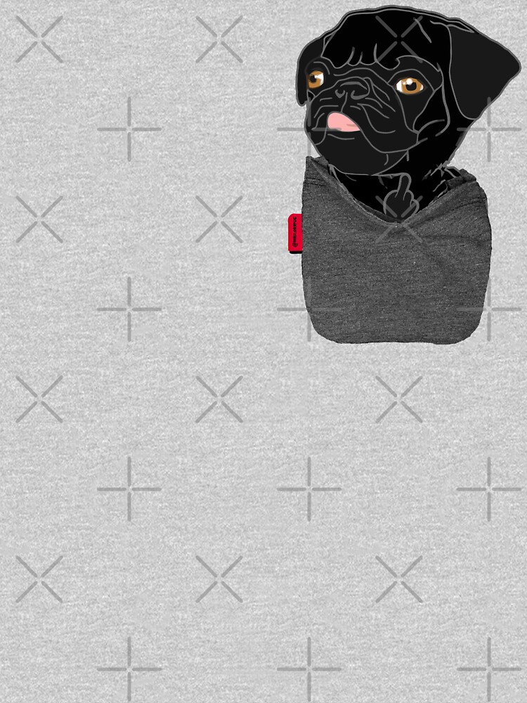 Black Pug FU Pocket by darklordpug