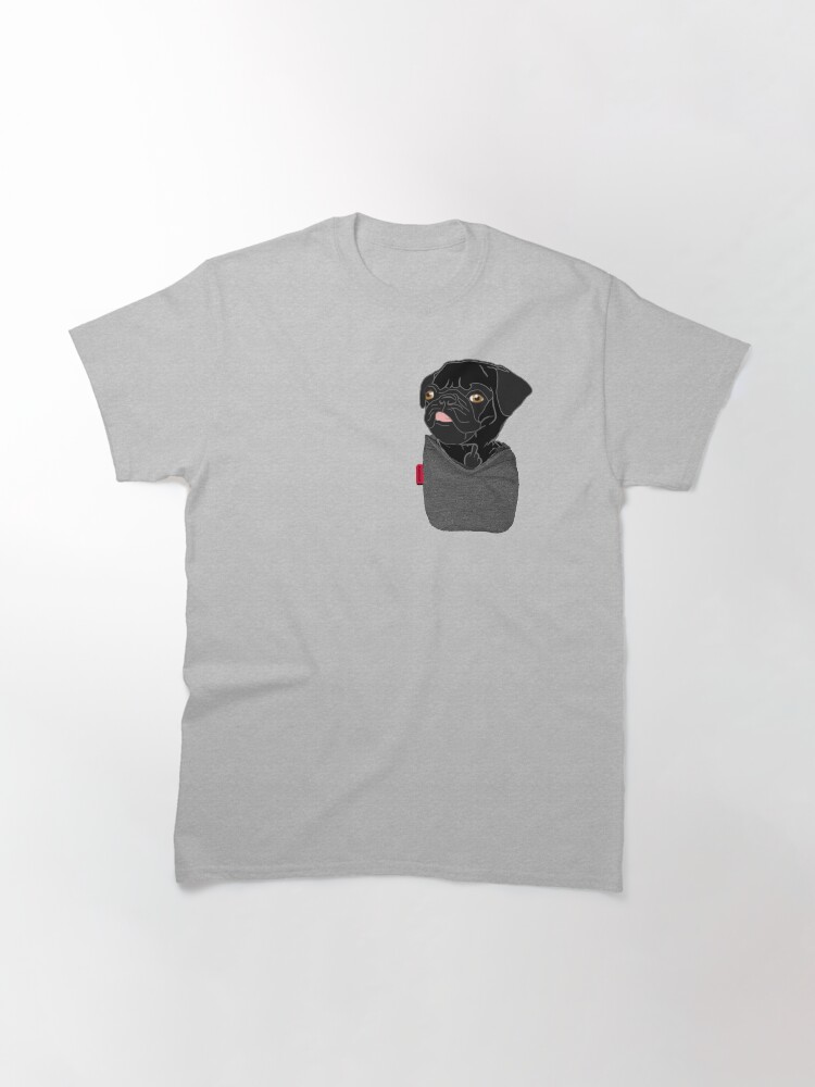 Alternate view of Black Pug FU Pocket Classic T-Shirt