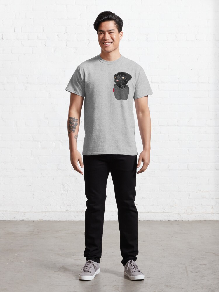 Alternate view of Black Pug FU Pocket Classic T-Shirt
