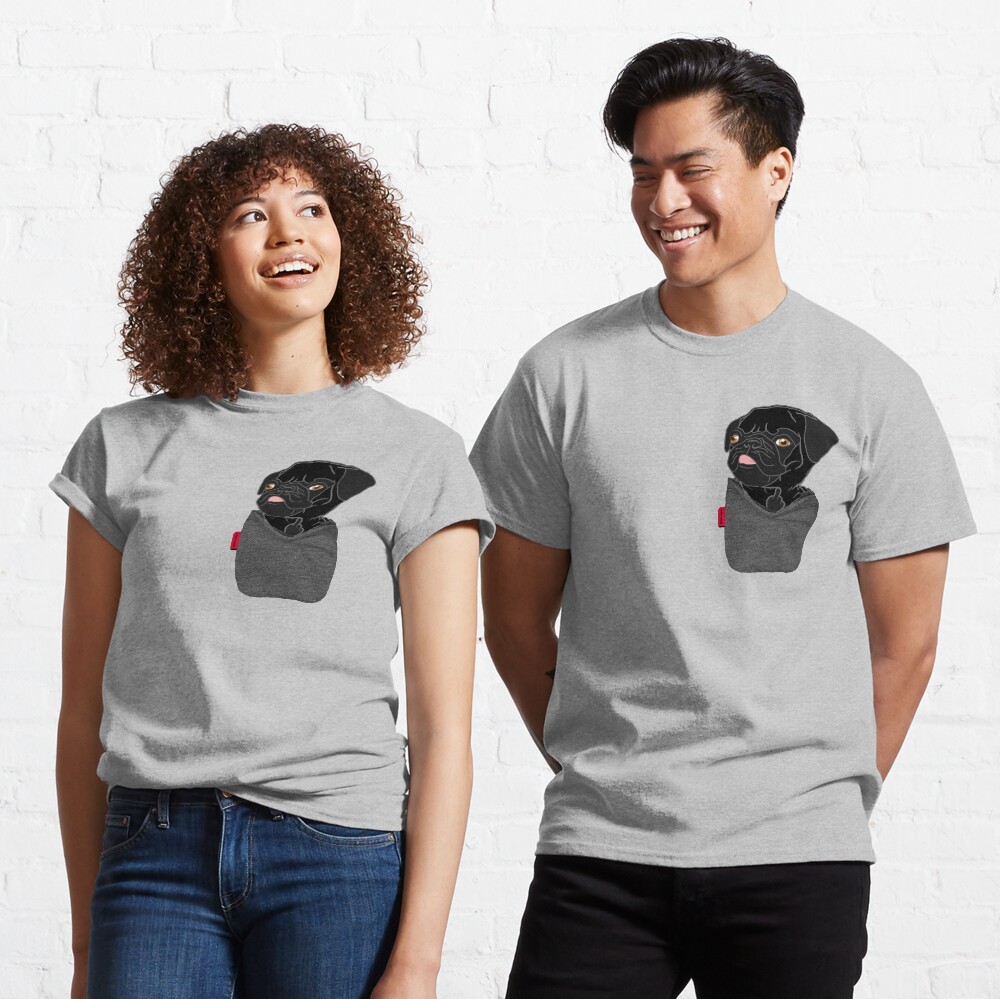 Black Pug FU Pocket Classic T-Shirt