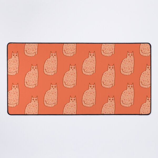 Item preview, Mid-Century Modern Cat, Coral Orange and White designed and sold by Marymarice.