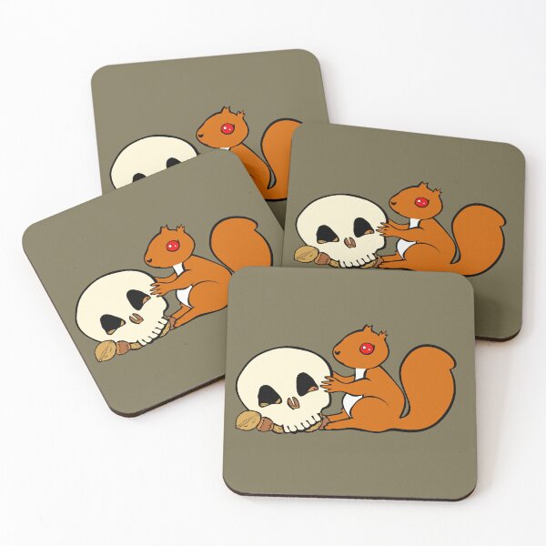 Item preview, squirrel with nuts and skull designed and sold by MiraNomegusta.