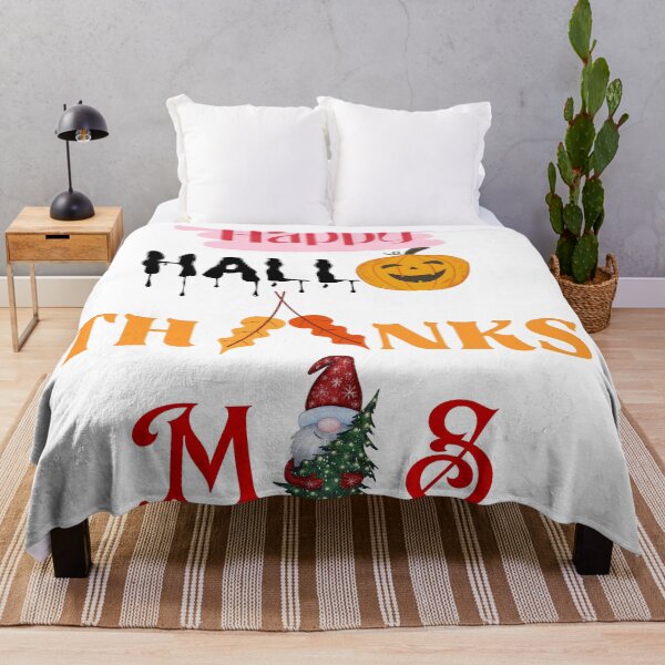 Item preview, Happy HalloThanksMas | Halloween Thanksgiving Christmas Wish designed and sold by LunaticArtWork.
