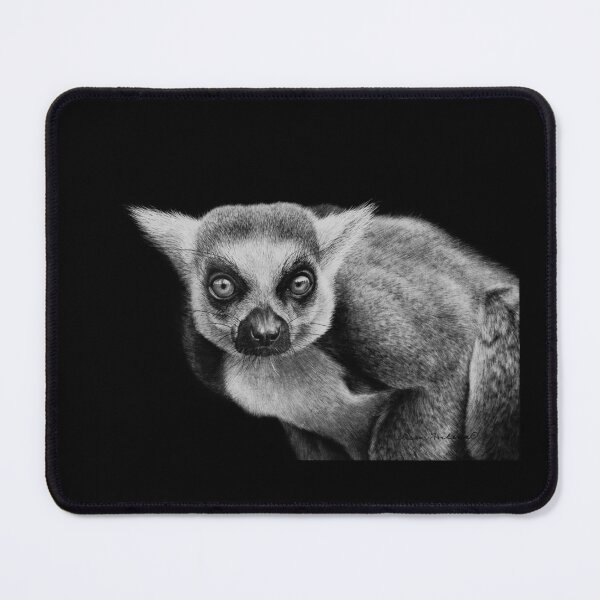 Item preview, Ring-Tailed Lemur Black and White Art designed and sold by MHScratchboard.