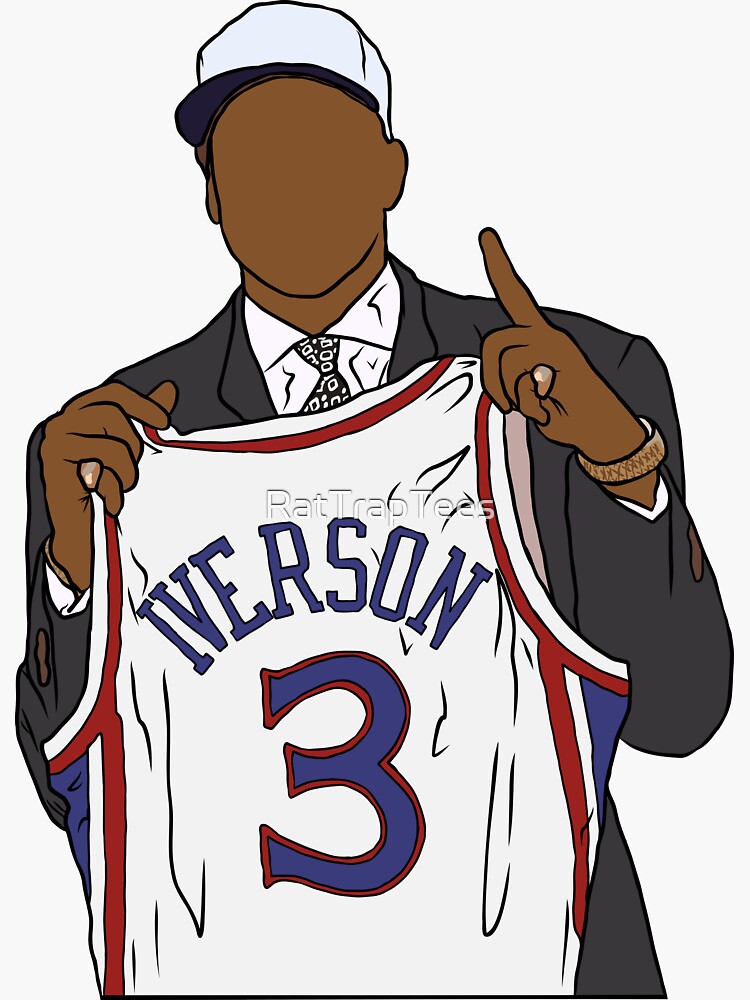 Allen Iverson Draft Night' Sticker for Sale by RatTrapTees