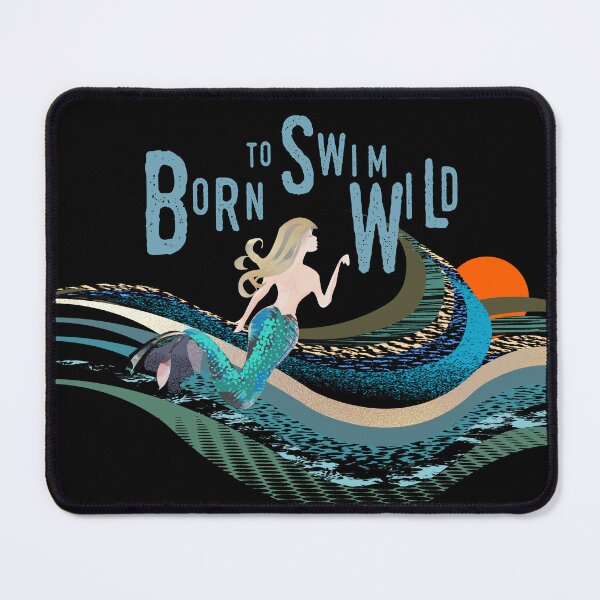 Item preview, Wild open water swimming, winter bathers.  Born to swim mermaid for swimmer lovers.  Caroline Laursen Original designed and sold by Caroline Laursen.