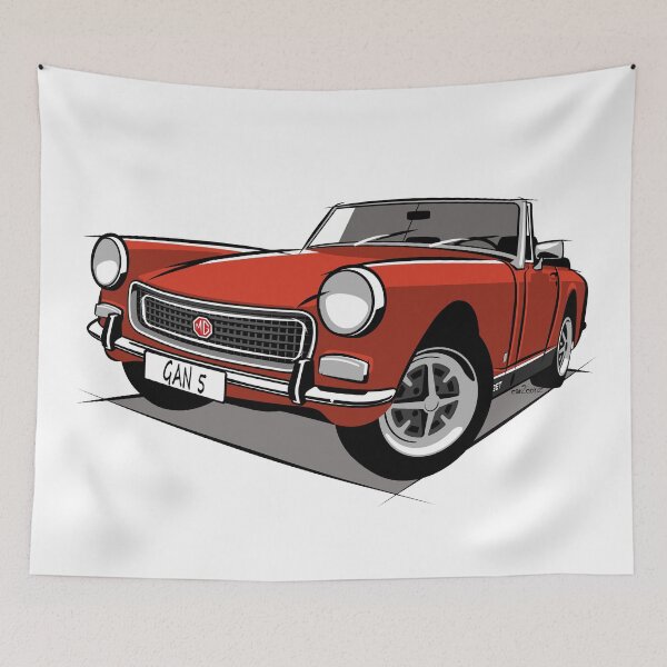 Item preview, CMG Midget round wheel arch blaze red designed and sold by car2oonz.