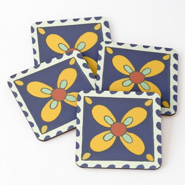 Item preview, Azulejo de diseño geométrico de flores abstractas mexicanas decoración interior audaz designed and sold by T-Mex.
