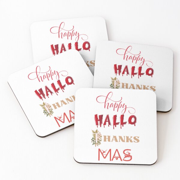 Item preview, Happy HalloThanksMas | Halloween Thanksgiving Christmas Wish designed and sold by LunaticArtWork.