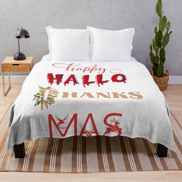 Item preview, Happy HalloThanksMas | Halloween Thanksgiving Christmas Wish designed and sold by LunaticArtWork.
