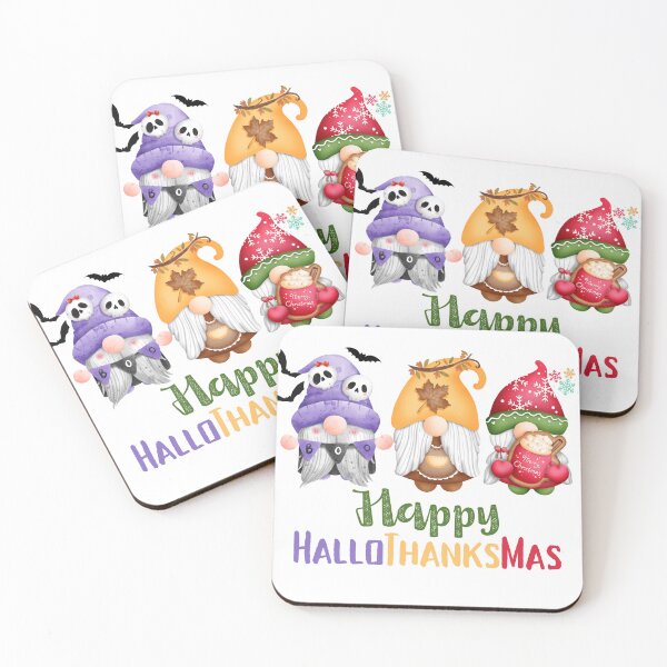Item preview, Happy HalloThanksMas Gnomes designed and sold by LunaticArtWork.
