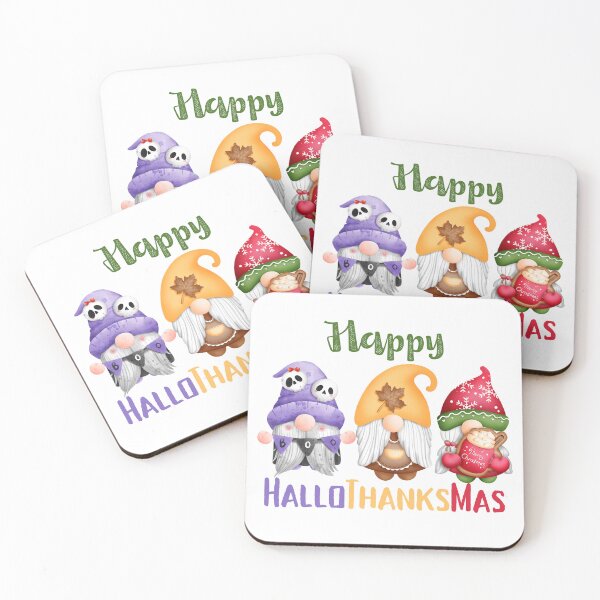 Item preview, Happy HalloThanksMas Gnomes designed and sold by LunaticArtWork.