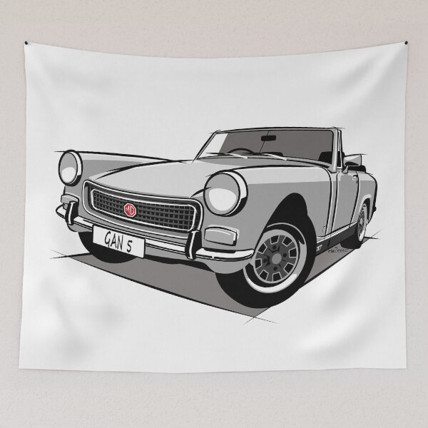 Item preview, MG Midget square wheel arch white designed and sold by car2oonz.