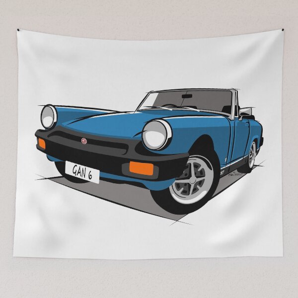 Item preview, MG Midget rubber bumper blue designed and sold by car2oonz.