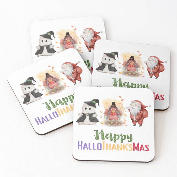 Item preview, Happy HalloThanksMas Boo Turkey Santa designed and sold by LunaticArtWork.