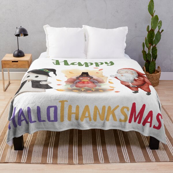 Item preview, Happy HalloThanksMas Boo Turkey Santa designed and sold by LunaticArtWork.