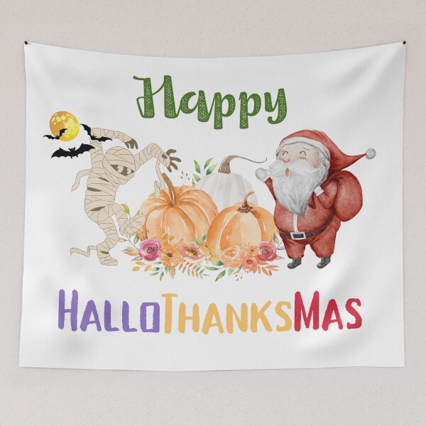 Item preview, Happy HalloThanksMas Zombie Pumpkin Santa designed and sold by LunaticArtWork.