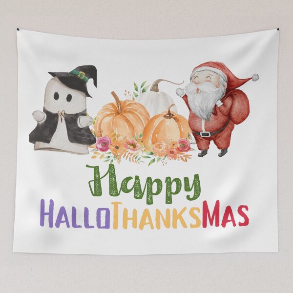 Item preview, Happy HalloThanksMas Boo Pumpkin Santa designed and sold by LunaticArtWork.