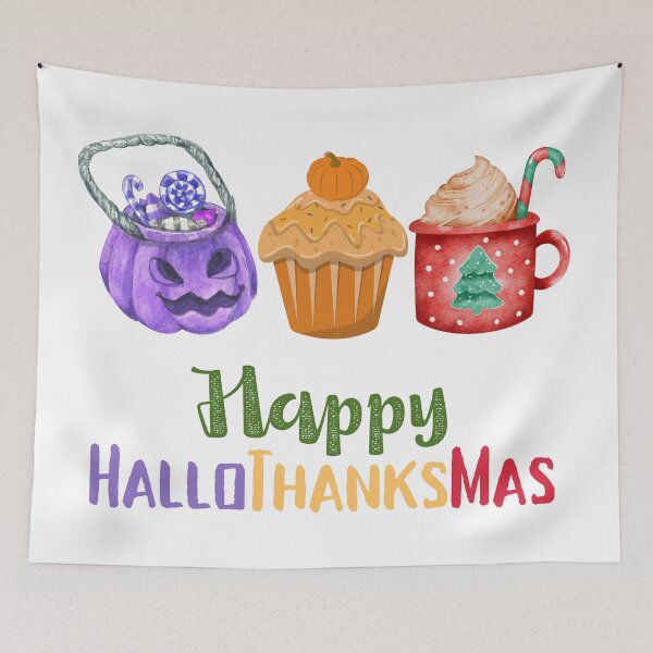 Item preview, Happy HalloThanksMas  designed and sold by LunaticArtWork.