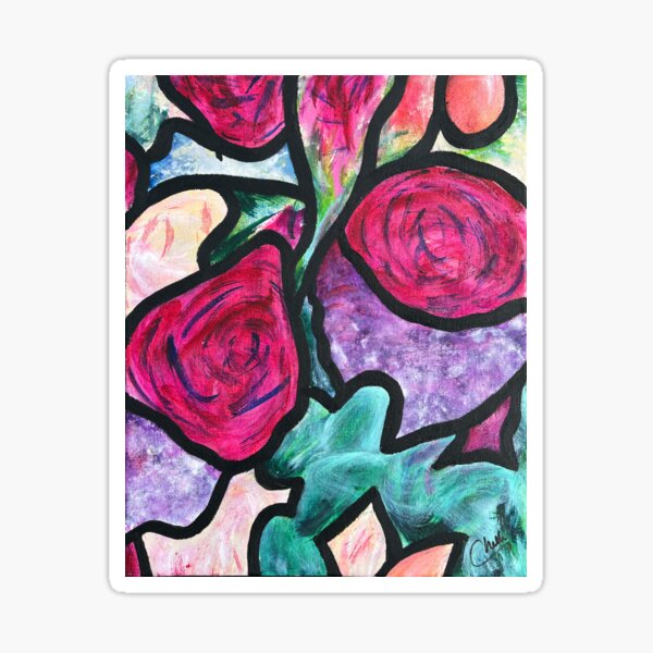Painted Stained Glass Bouquet - We Can Light up the Sky Sticker