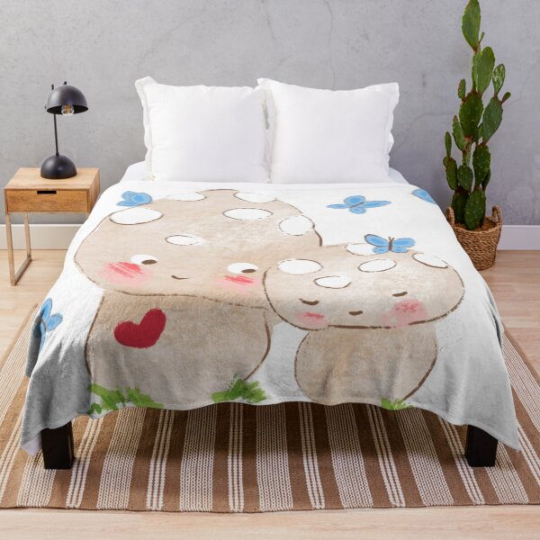 Item preview, Cute Illustration of two loving mushrooms with blue butterflies designed and sold by Printblisshop.