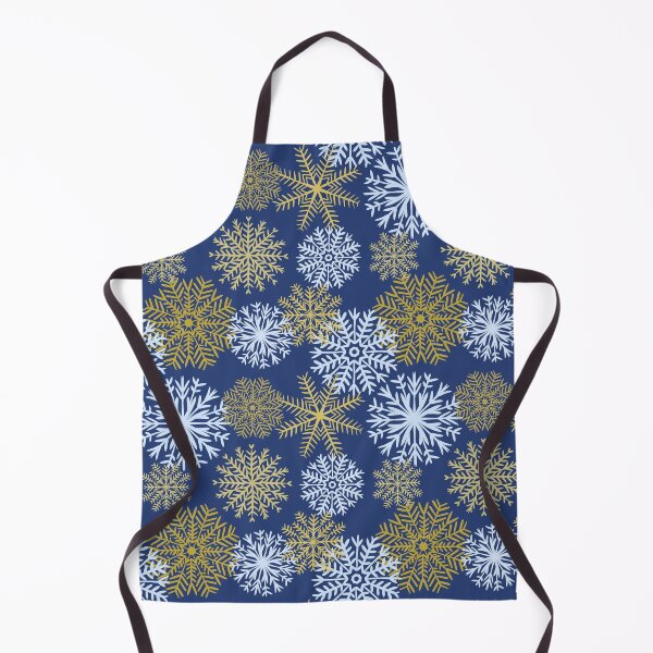 Item preview, Blue and Gold Winter Snowflakes Holiday Pattern designed and sold by Julie Erin Designs.