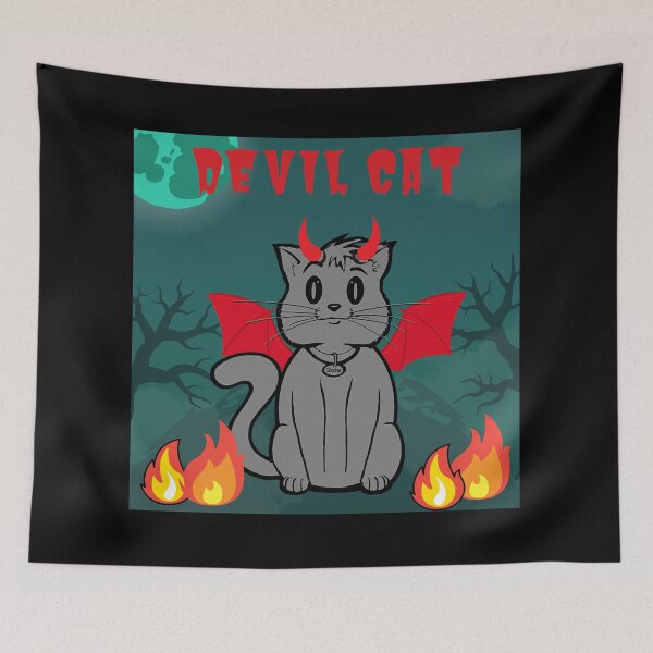 Item preview, Devil Cat for Halloween designed and sold by MonkeyTales.