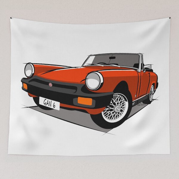 Item preview, MG Midget rubber bumper orange designed and sold by car2oonz.