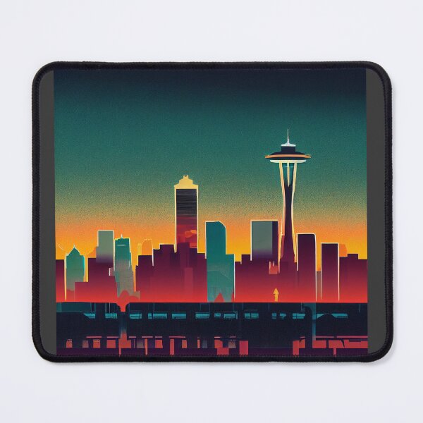 Item preview, Retrofuturistic Seattle Skyline designed and sold by GrassrootsGreen.