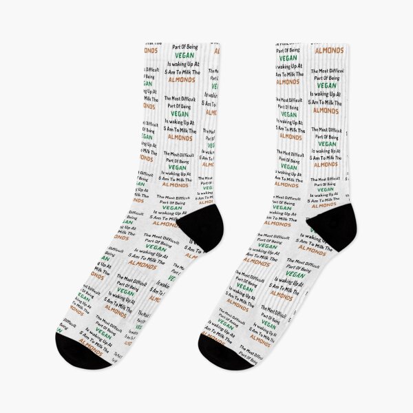 Item preview, The Most Difficult Part Of Being Vegan is Waking Up At 5 AM To Milk The Almonds / World Vegetarian Day - Funny and cute T-Shirts Quotes designed and sold by Designspot2020.