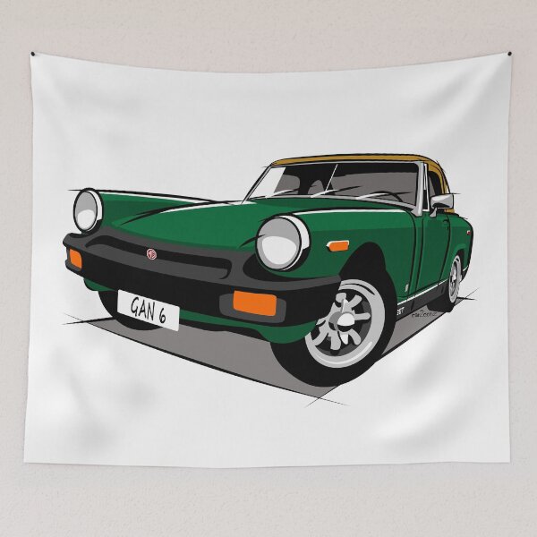 Item preview, MG Midget rubber bumper green designed and sold by car2oonz.