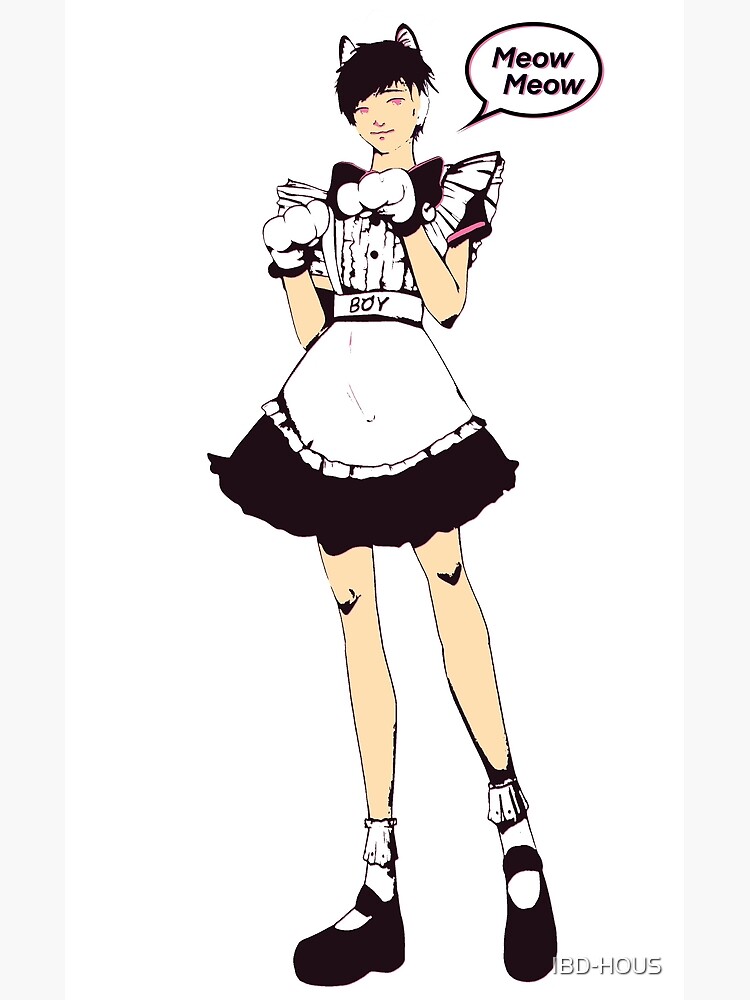 "Anime Cat Boy in Maids Outfit " Poster for Sale by IBDHOUS Redbubble