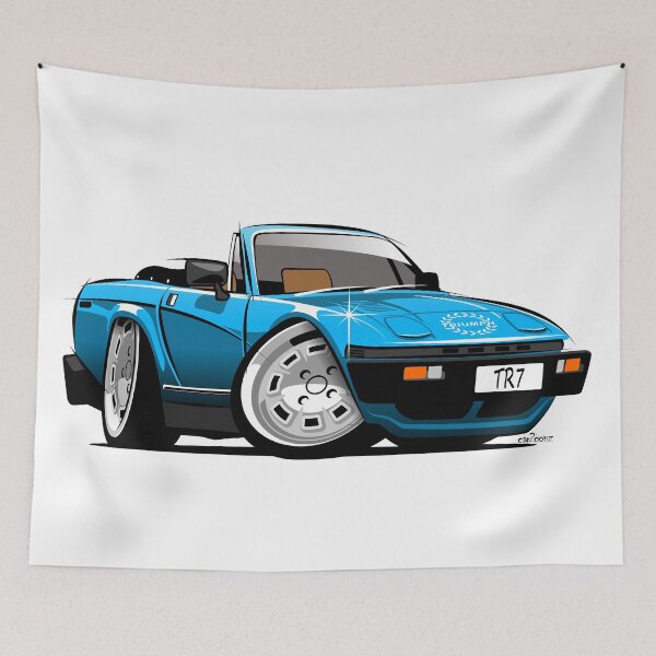 Item preview, Triumph TR7 convertible caricature blue designed and sold by car2oonz.