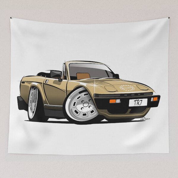 Item preview, Triumph TR7 convertible caricature gold designed and sold by car2oonz.