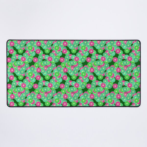 Item preview, Art Deco flowers, green and  fuchsia designed and sold by Marymarice.