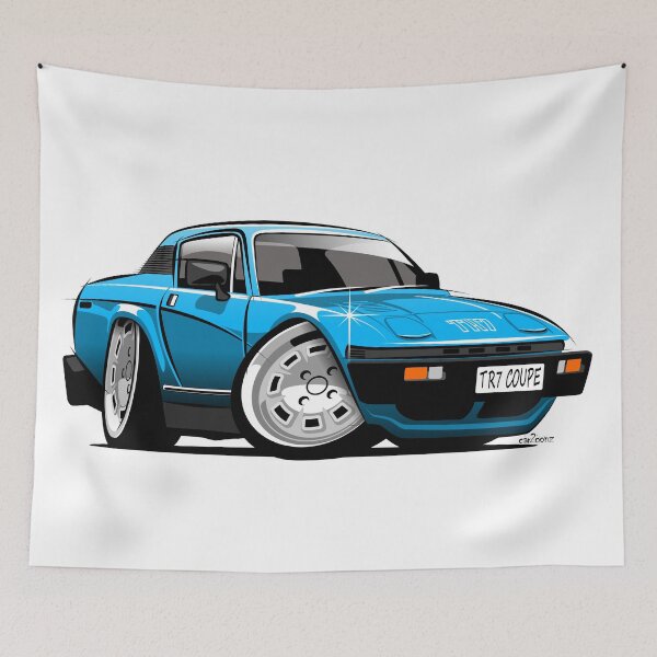 Item preview, Triumph TR7 coupe caricature blue designed and sold by car2oonz.