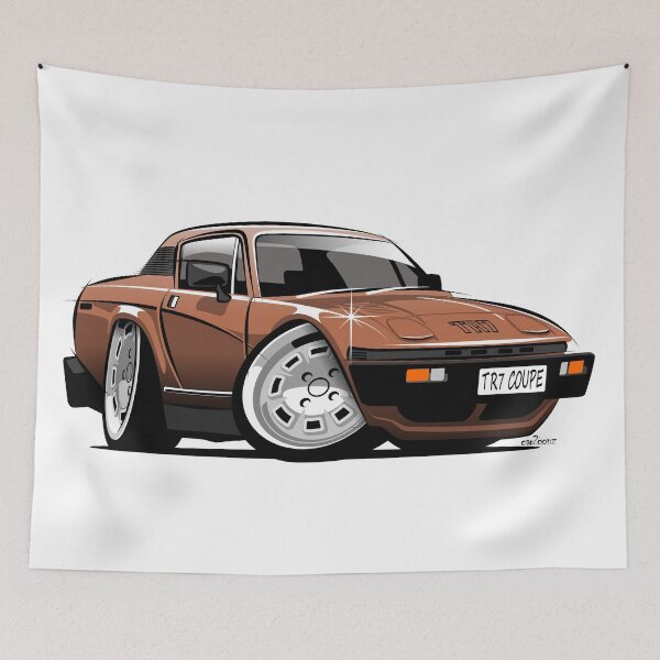Item preview, Triumph TR7 coupe caricature brown designed and sold by car2oonz.
