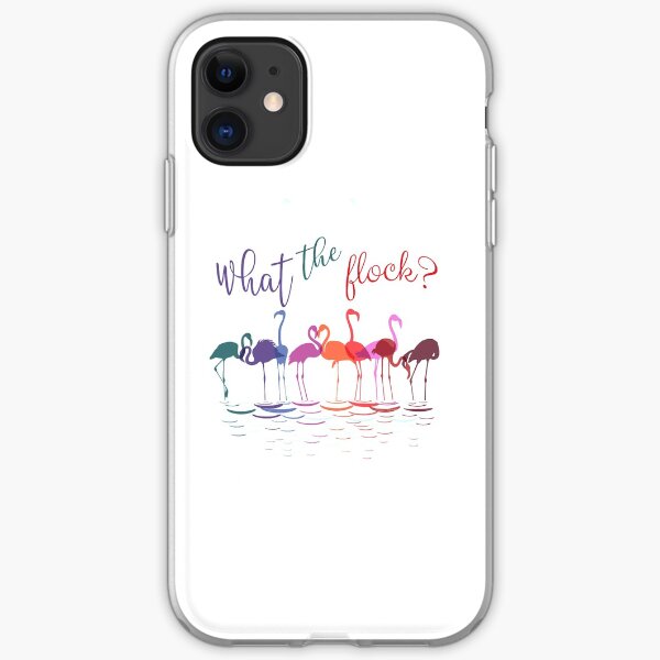Colorful Flamingos What the Flock iPhone Soft Case