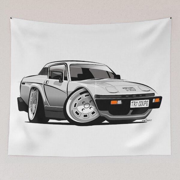 Item preview, Triumph TR7 coupe caricature white designed and sold by car2oonz.