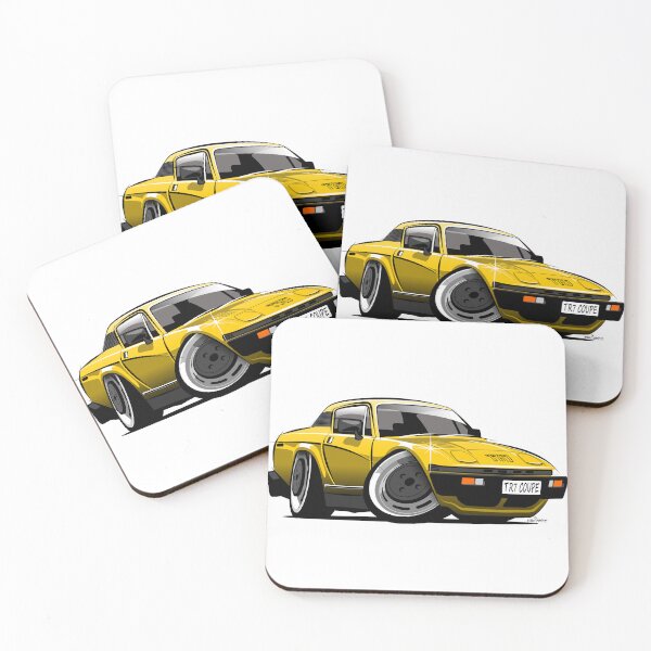 Item preview, Triumph TR7 coupe caricature yellow designed and sold by car2oonz.