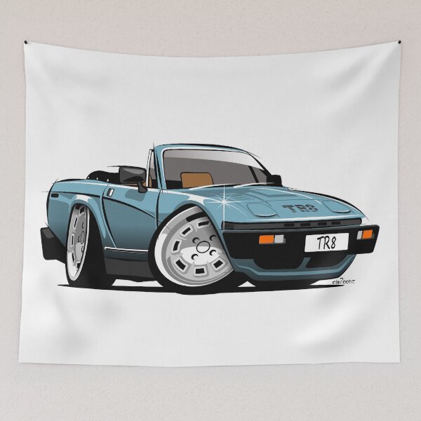 Item preview, Triumph TR8 convertible caricature blue designed and sold by car2oonz.