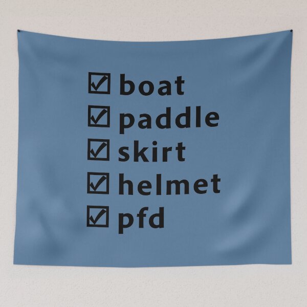 Aperçu de l'œuvre Pagaie de casque de jupe de PFD de bateau de kayak d'eau vive créée et vendue par Lena Cox Studio.